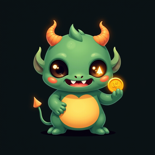 Nohup, the Daemon Money mascot — a small green daemon-imp
